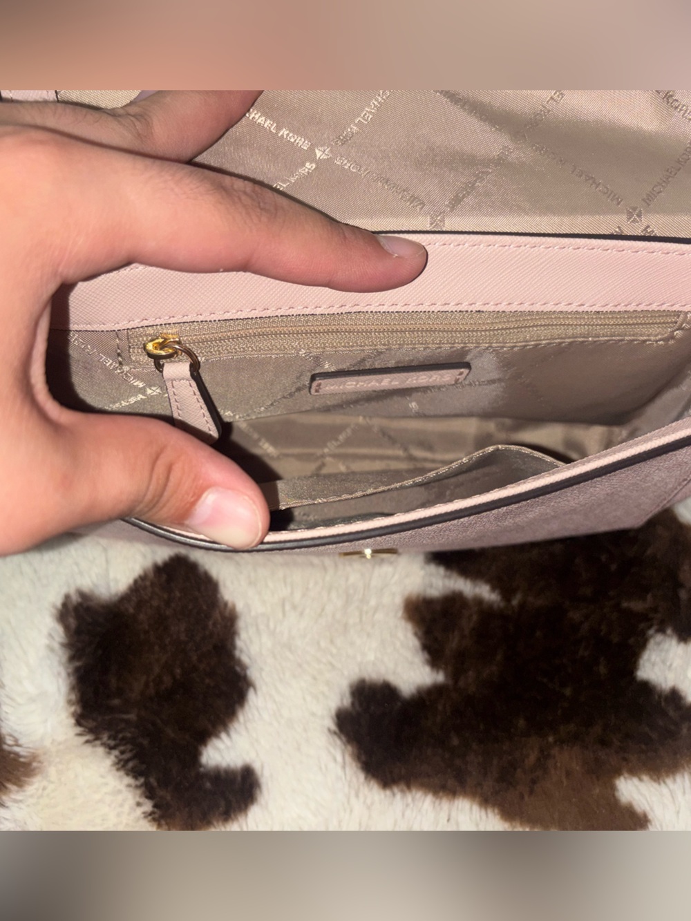 Michael Kors Blush Pink Metallic Crossbody Bag - Picture 4 of 4